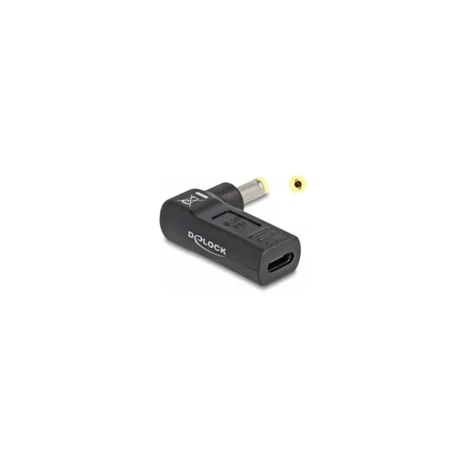 Delock Adapter für Notebook Ladekabel USB Type-CTM Buchse zu HP 4.8 x 1.7 mm Stecker 90° gewinkelt — image 1