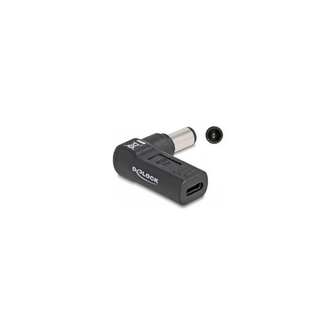 Delock Adapter für Notebook Ladekabel USB Type-CTM Buchse zu HP 7.4 x 5.0 mm Stecker 90° gewinkelt — image 1