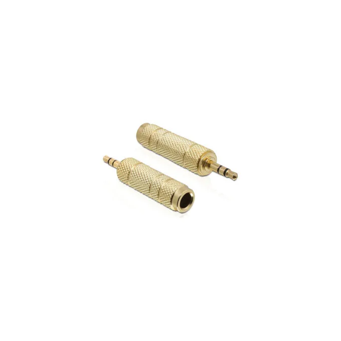 Delock Adapter Klinke 3.5 mm Stecker to 6.35 mm Buchse 3 Pin Metall — image 1