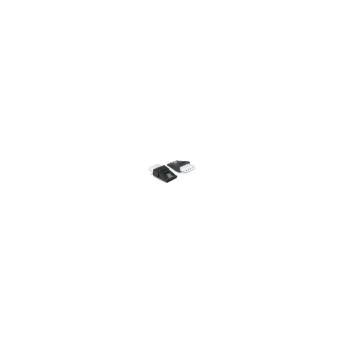 Delock Adapter Power 4 Pin Molex Buchse zu SATA Power 15 Pin Buchse mit Metallclip — image 1