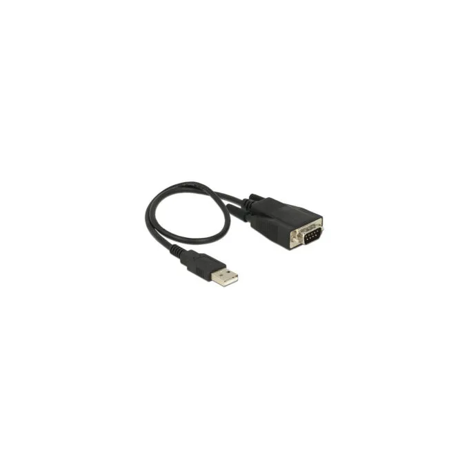 Delock Adapter USB 2.0 Typ-A Stecker to 1 x Seriell RS-232 DB9 Stecker mit Schrauben und Muttern ESD Überspannungsschutz — image 1