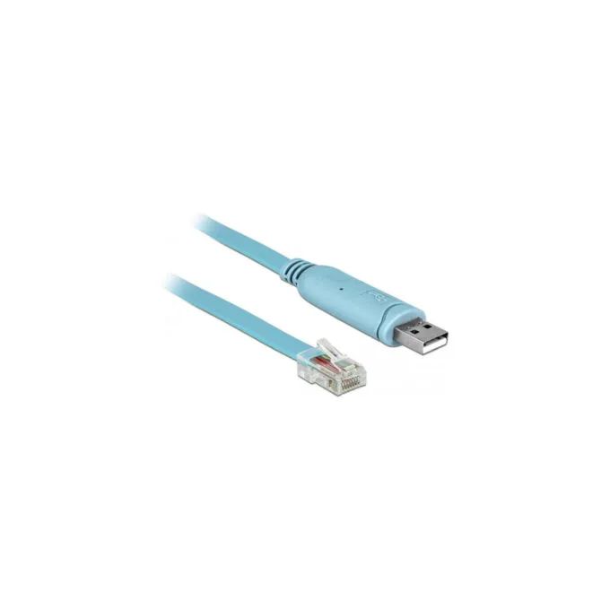 Delock Adapter USB 2.0 Typ-A Stecker to 1 x Seriell RS-232 RJ45 Stecker 2.0 m blau — image 1