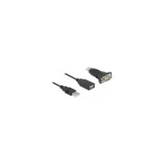 Delock Adapter USB 2.0 Typ-A zu 1 x Seriell RS-232 D-Sub 9 Pin Stecker mit Muttern