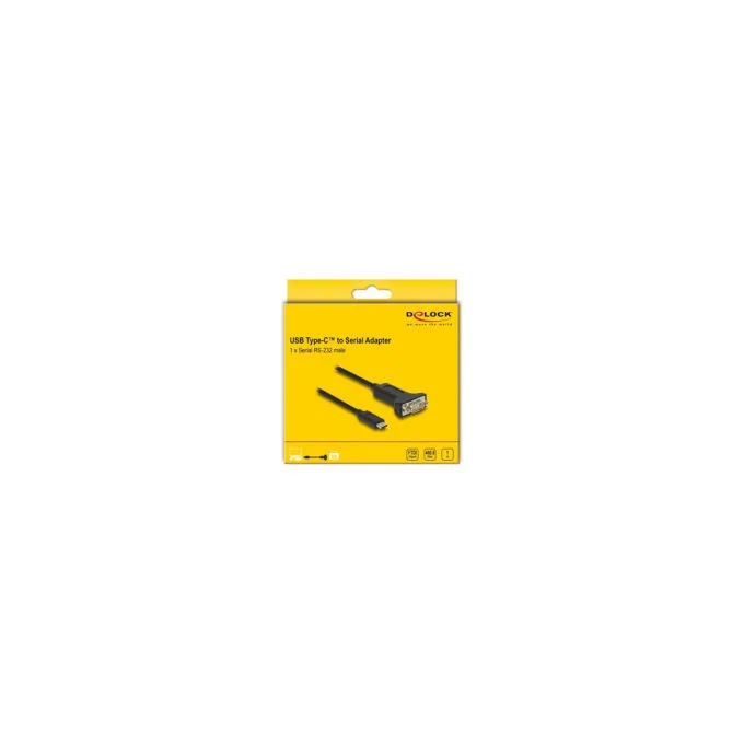 Delock Adapter USB Type-CTM zu 1 x Seriell RS-232 D-Sub 9 Pin Stecker mit Muttern 1 m — image 3