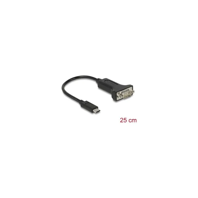 Delock Adapter USB Type-CTM zu 1 x Seriell RS-232 D-Sub 9 Pin Stecker mit Muttern 25 cm — image 1