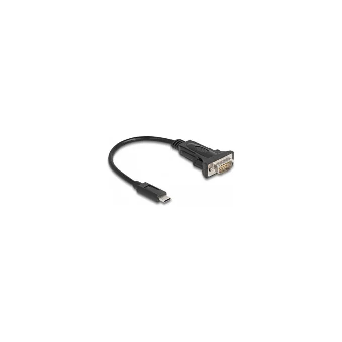 Delock Adapter USB Type-CTM zu 1 x Seriell RS-232 D-Sub 9 Pin Stecker mit Schrauben 0.25 m — image 1