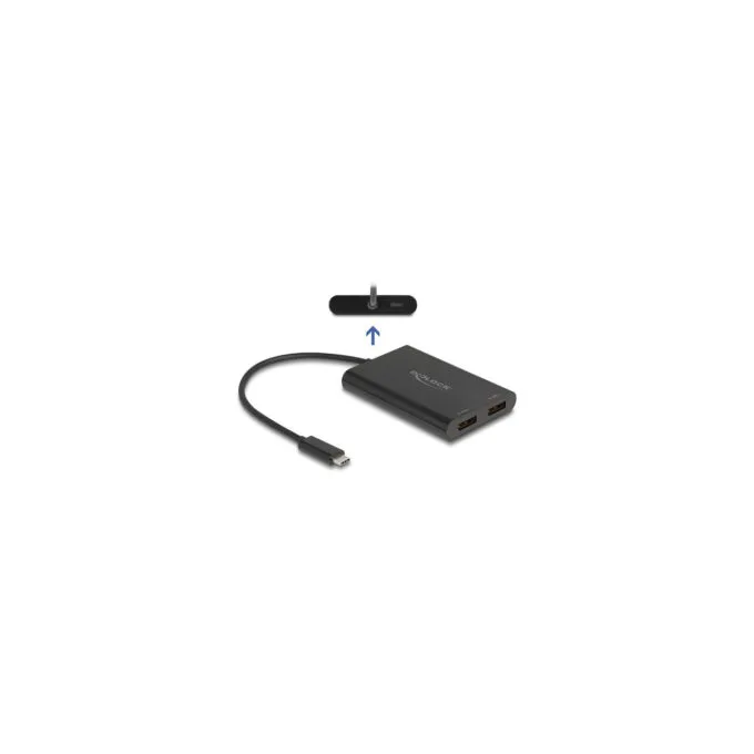 Delock Adapter USB Type-CTM zu 2 x DisplayPort 4K 60 Hz mit DisplayLink® Grafik und USB PD — image 1