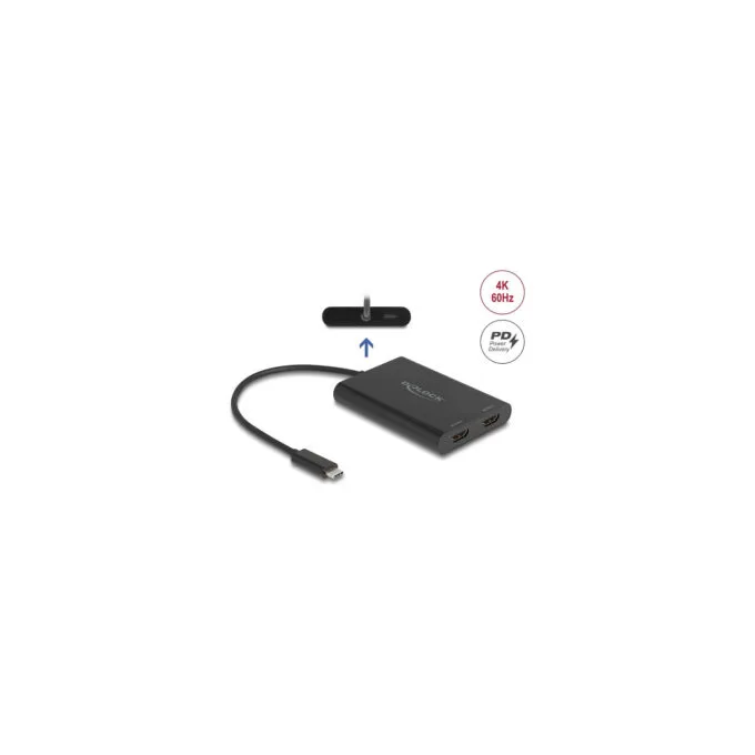 Delock Adapter USB Type-CTM zu 2 x HDMI 4K 60 Hz mit DisplayLink® Grafik und USB PD — image 2