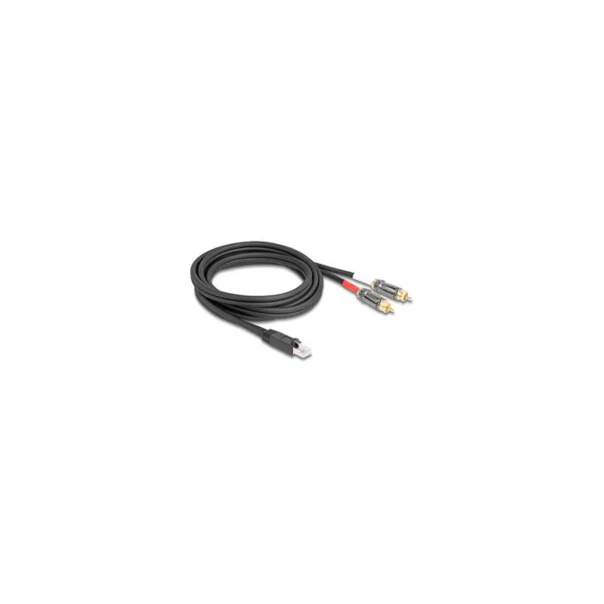 Delock Adapterkabel RJ45 Stecker zu 2 x Cinch Stecker schwarz 2 m — image 1