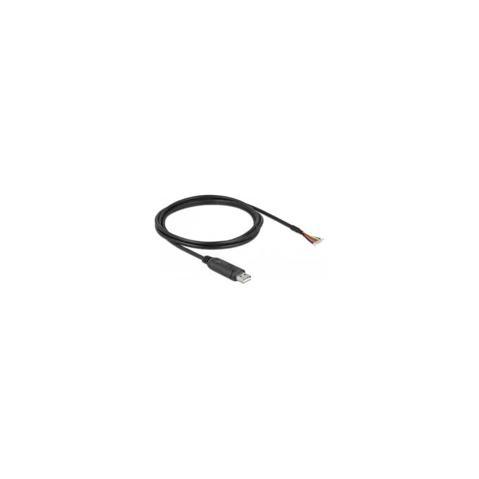 Delock Adapterkabel USB 2.0 Typ-A zu seriell RS-232 mit 9 offenen Kabelenden + Schirmung 2 m — image 1