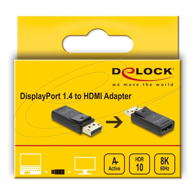 Delock Aktiver DisplayPort 1.4 zu HDMI Adapter 8K mit HDR Funktion — image 3