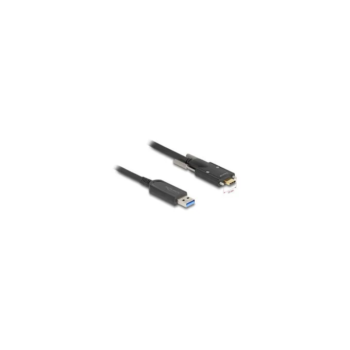 Delock Aktives Optisches Kabel USB 10 Gbps Typ-A Stecker zu USB Type-CTM Stecker mit Schrauben seitlich 10 m — image 1