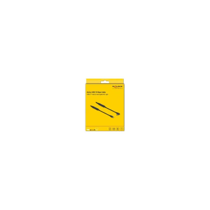 Delock Aktives USB 10 Gbps Kabel USB Type-CTM Stecker zu Stecker gewinkelt links rechts 5 m 8K PD 60 W mit E-Marker — image 3