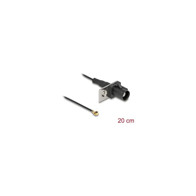 Delock Antennenkabel FAKRA A Stecker zu MHF® I Stecker 1.13 - 20 cm 1 vorgestanztes Loch — image 2