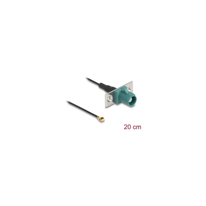 Delock Antennenkabel FAKRA Z Stecker zu MHF® I Stecker 1.13 - 20 cm 2 vorgestanzte Löcher — image 2