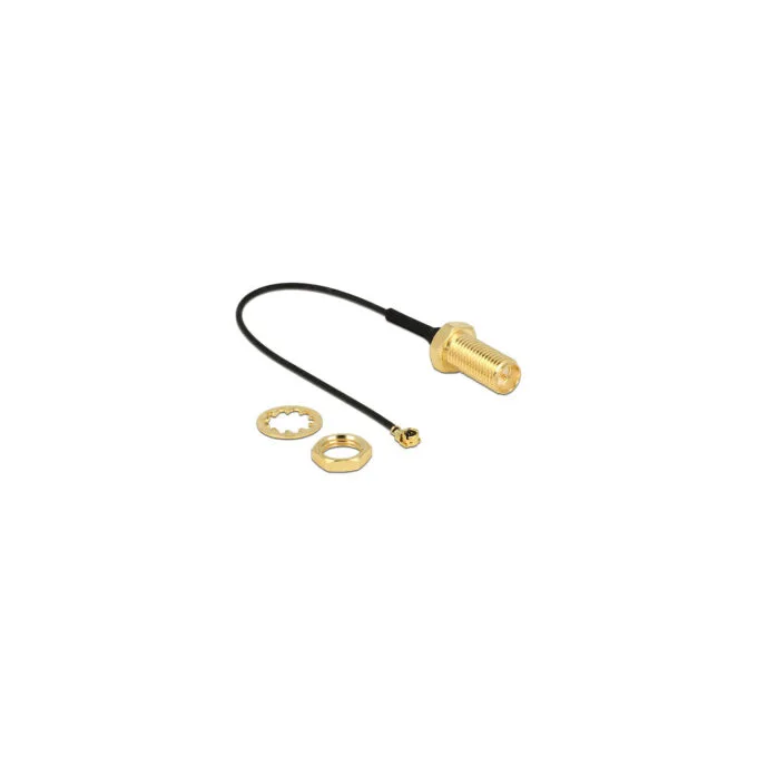 Delock Antennenkabel RP-SMA Buchse zum Einbau zu I-PEX Inc.. MHF® I Stecker 1.13 10.0 cm Gewindelänge 10 mm — image 2