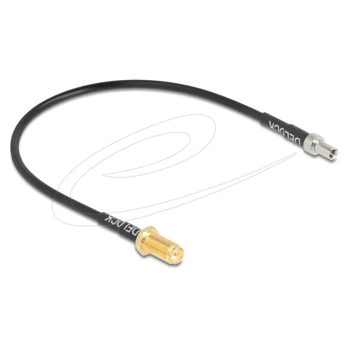 Delock Antennenkabel RP-SMA Buchse zum Einbau zu TS-9 Stecker RG-174 20 cm — image 1