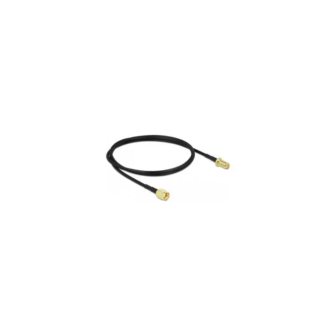 Delock Antennenkabel RP-SMA Stecker zu RP-SMA Buchse LMR CFD100 1 m low loss — image 1