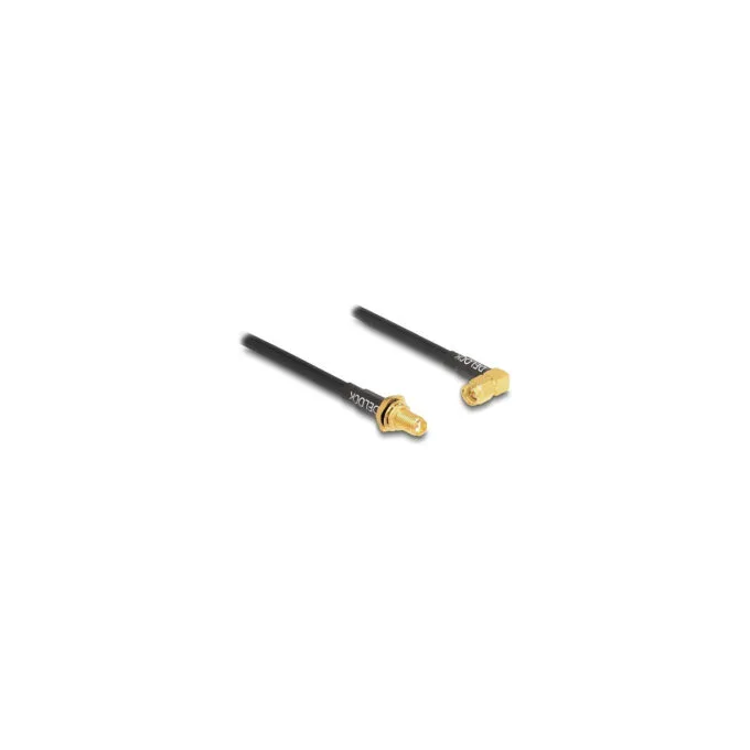 Delock Antennenkabel SMA Buchse zum Einbau spritzwassergeschützt zu SMA Stecker 90° RG-58 30 cm — image 1