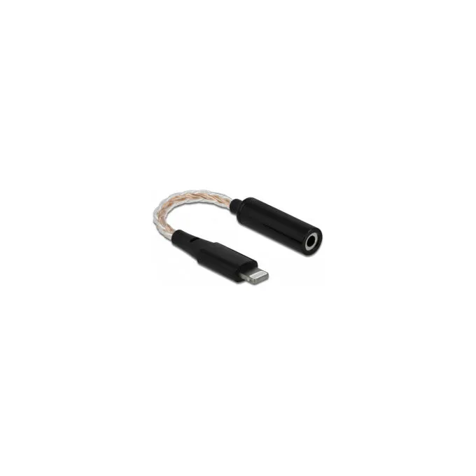 Delock Audio Adapter 8 Pin LightningTM Stecker DAC 24 Bit 48 kHz Hi-Res zu 3.5 mm 4 Pin Klinkenbuchse 10.5 cm — image 1