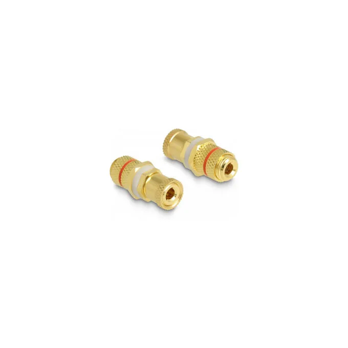 Delock Audio Adapter Polklemme zu Polklemme zum Einbau. Farbring rot — image 1