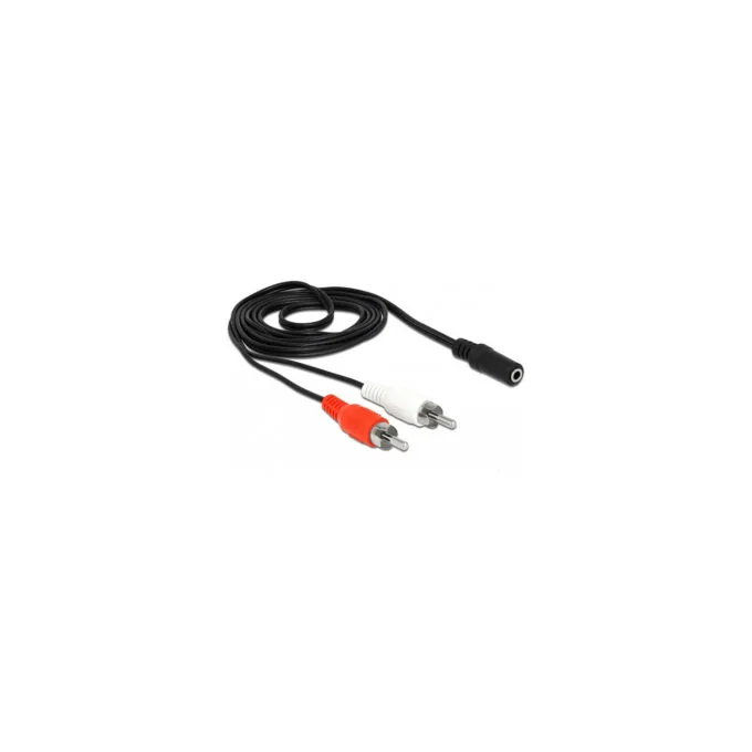 Delock Audio Kabel 2 x Cinchstecker zu 1 x 3.5 mm 3 Pin Klinkenbuchse 1.4 m — image 1