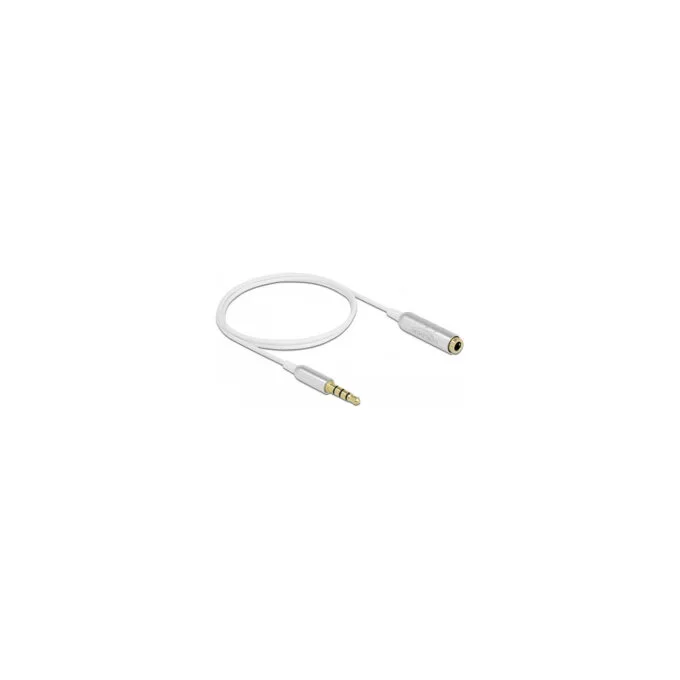 Delock Audio Verlängerungskabel Klinke 3.5 mm 4 Pin Stecker zu Buchse Ultra Slim 0.5 m weiß — image 2