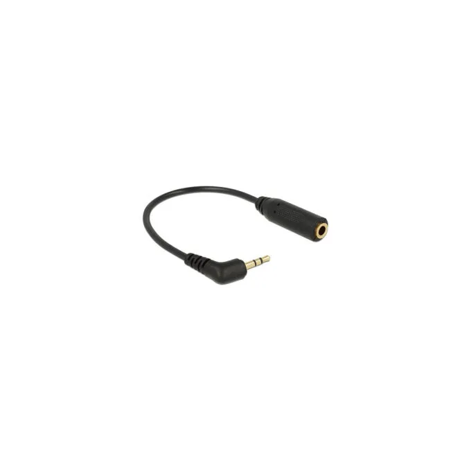 Delock Audiokabel Klinkenstecker 2.5 mm 3 Pin gewinkelt to Klinkenbuchse 3.5 mm 3 Pin — image 1