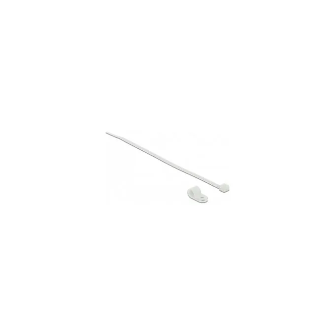 Delock Befestigungsschelle 6.4 mm mit Kabelbinder L 200 x B 3.6 mm weiß — image 1