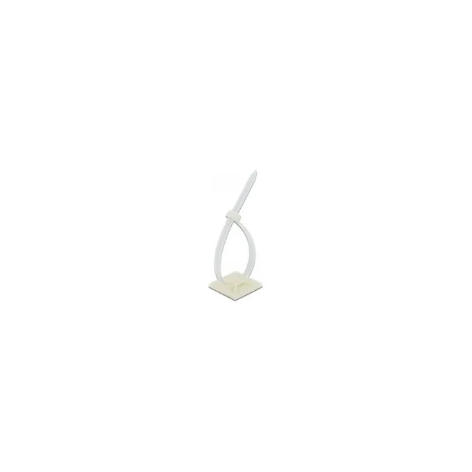 Delock Befestigungssockel 40 x 40 mm mit Kabelbinder L 250 x B 7.2 mm weiß — image 2