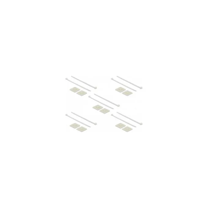 Delock Befestigungssockel 40 x 40 mm mit Kabelbinder L 250 x B 7.2 mm weiß — image 1