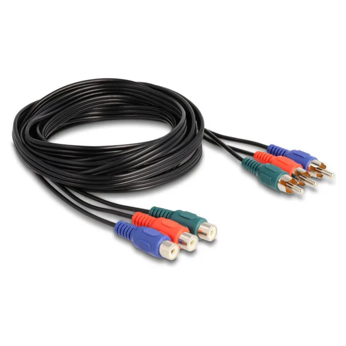 Delock Cinch RGB Verlängerungskabel 3 x Stecker zu 3 x Buchse 3 m — image 2