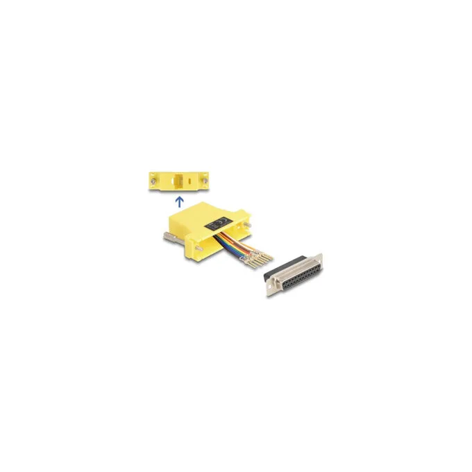 Delock D-Sub 25 Pin Buchse zu RJ45 Buchse Montagesatz gelb — image 1
