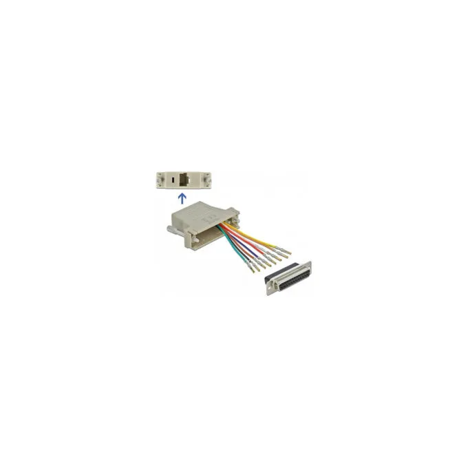 Delock D-Sub 25 Pin Buchse zu RJ45 Buchse Montagesatz grau — image 1