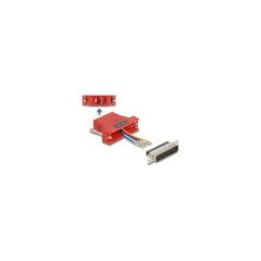 Delock D-Sub 25 Pin Stecker zu RJ12 Buchse Montagesatz rot