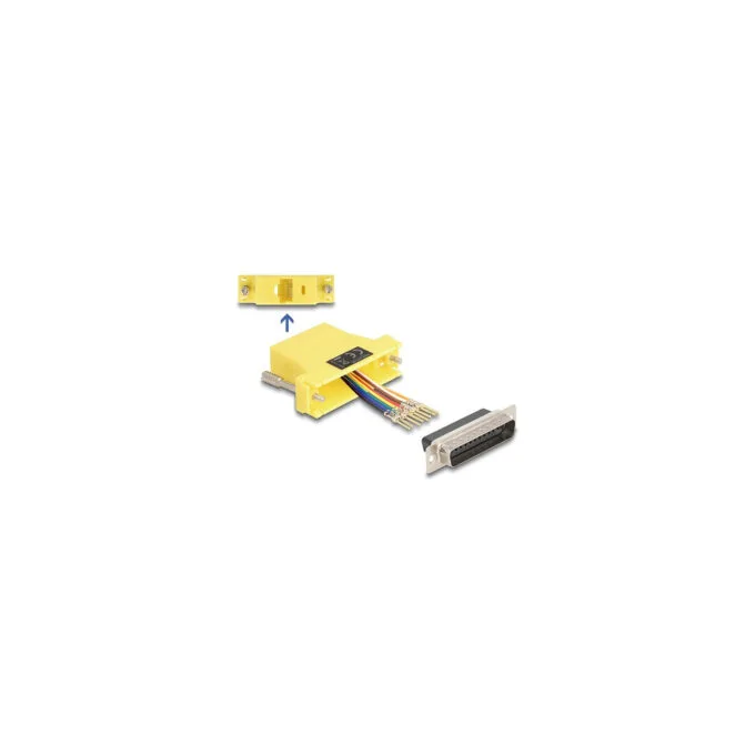 Delock D-Sub 25 Pin Stecker zu RJ45 Buchse Montagesatz gelb — image 1