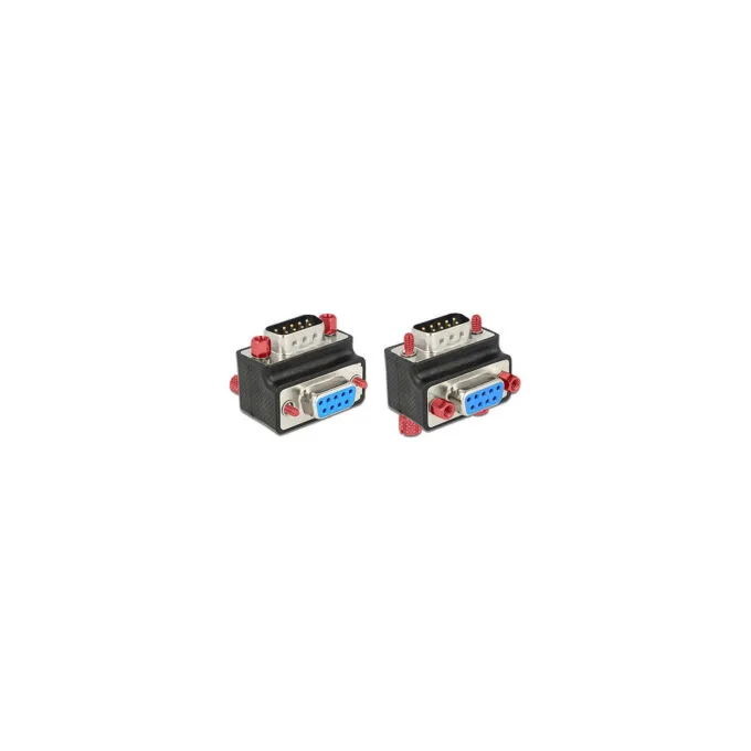 Delock D-Sub 9 Pin Stecker to Buchse 90° gewinkelt Mutter und Schraube tauschbar — image 2