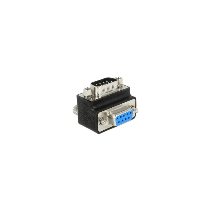 Delock D-Sub 9 Pin Stecker to Buchse 90° gewinkelt Mutter und Schraube tauschbar — image 1