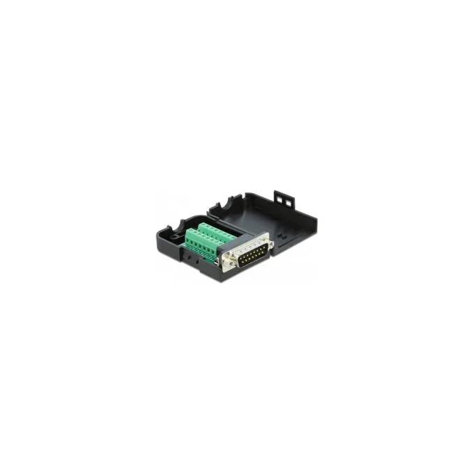 Delock D-Sub15 Stecker zu Terminalblock mit Gehäuse — image 1