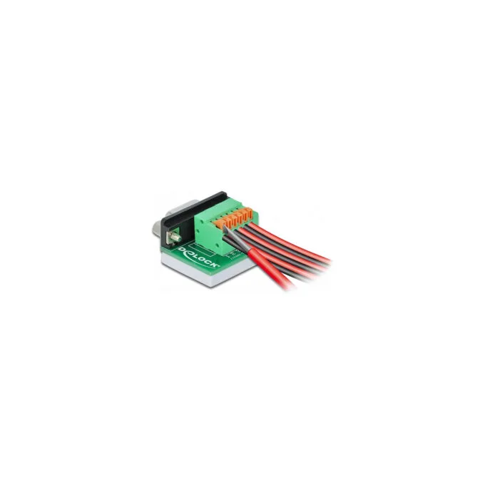 Delock D-Sub9 Buchse zu Terminalblock mit Drucktaster horizontal — image 2