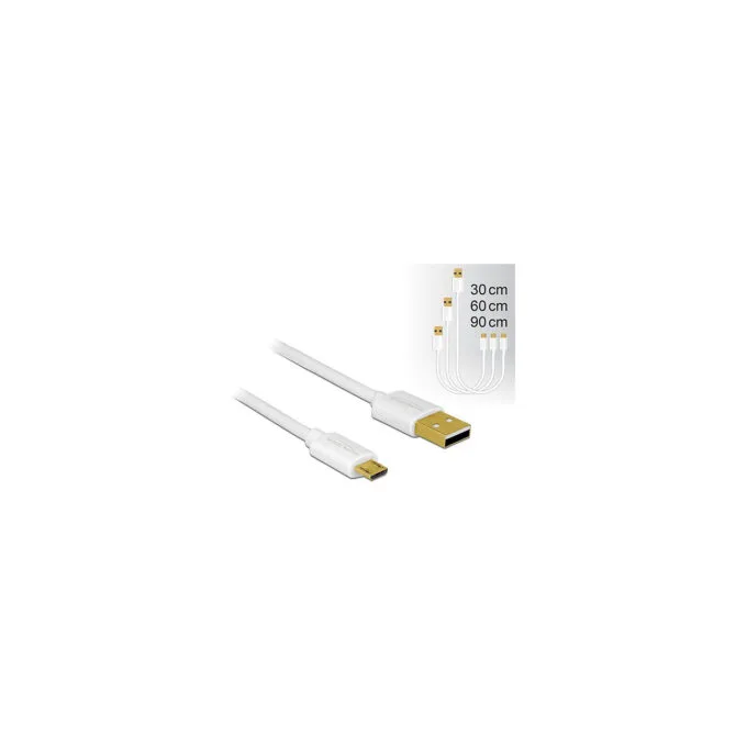 Delock Daten- und Schnellladekabel USB 2.0 Typ-A Stecker to USB 2.0 Typ Micro-B Stecker 3 Stück Set weiß — image 2