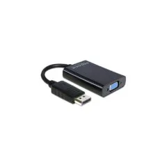 DELOCK DisplayPort 1.1 to VGA adapter cable with audio - 21 cm - black