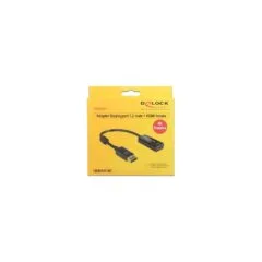 DELOCK DisplayPort 1.2 to HDMI Female Adapter Cable - Black - 4K Passive