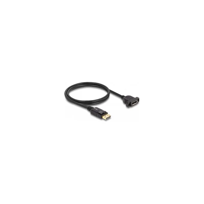 Delock DisplayPort 1.4 Kabel 8K 30 Hz Stecker zu Buchse 1 m zum Einbau schwarz — image 1