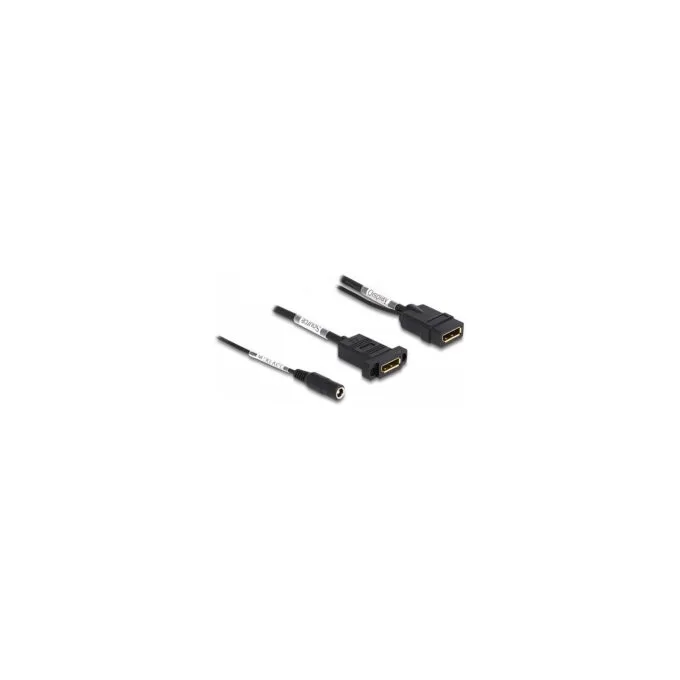 Delock DisplayPort Kabel 4K 60 Hz mit DC Einspeisung 2.1 x 5.5 mm 0.30 m zum Einbau — image 2
