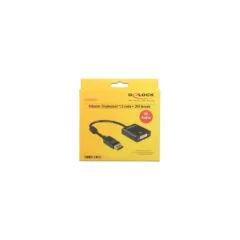 DeLock DP 1.2 to DVI-I Adapter - 62599 - Black, 4K