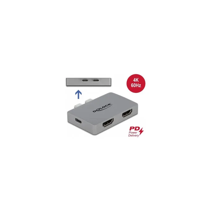 Delock Dual HDMI Adapter mit 4K 60 Hz und PD 3.0 für MacBook — image 2