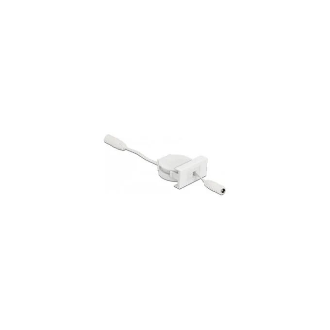 Delock Easy 45 Modul Power Ausrollkabel DC 5.5 x 2.1 mm Buchse Buchse weiß — image 1