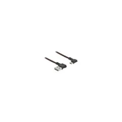 Delock EASY-USB 2.0 Kabel Typ-A Stecker zu EASY-USB Typ Micro-B Stecker gewinkelt links rechts 0.5 m schwarz