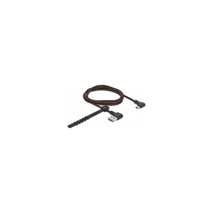 Delock EASY-USB 2.0 Kabel Typ-A Stecker zu EASY-USB Typ Micro-B Stecker gewinkelt links rechts 1 m schwarz — image 2